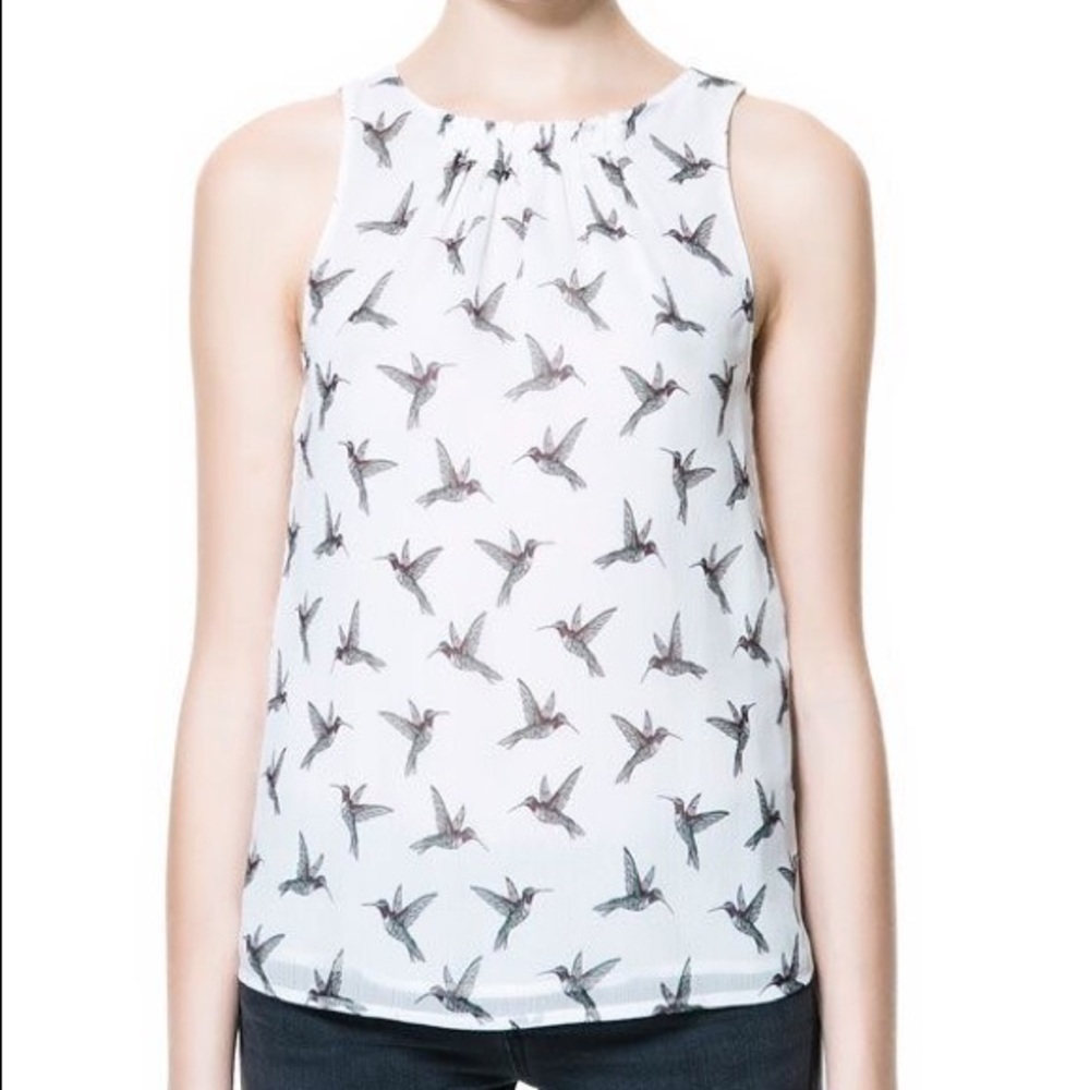Zara Trafaluc Hummingbird Sleeveless Top